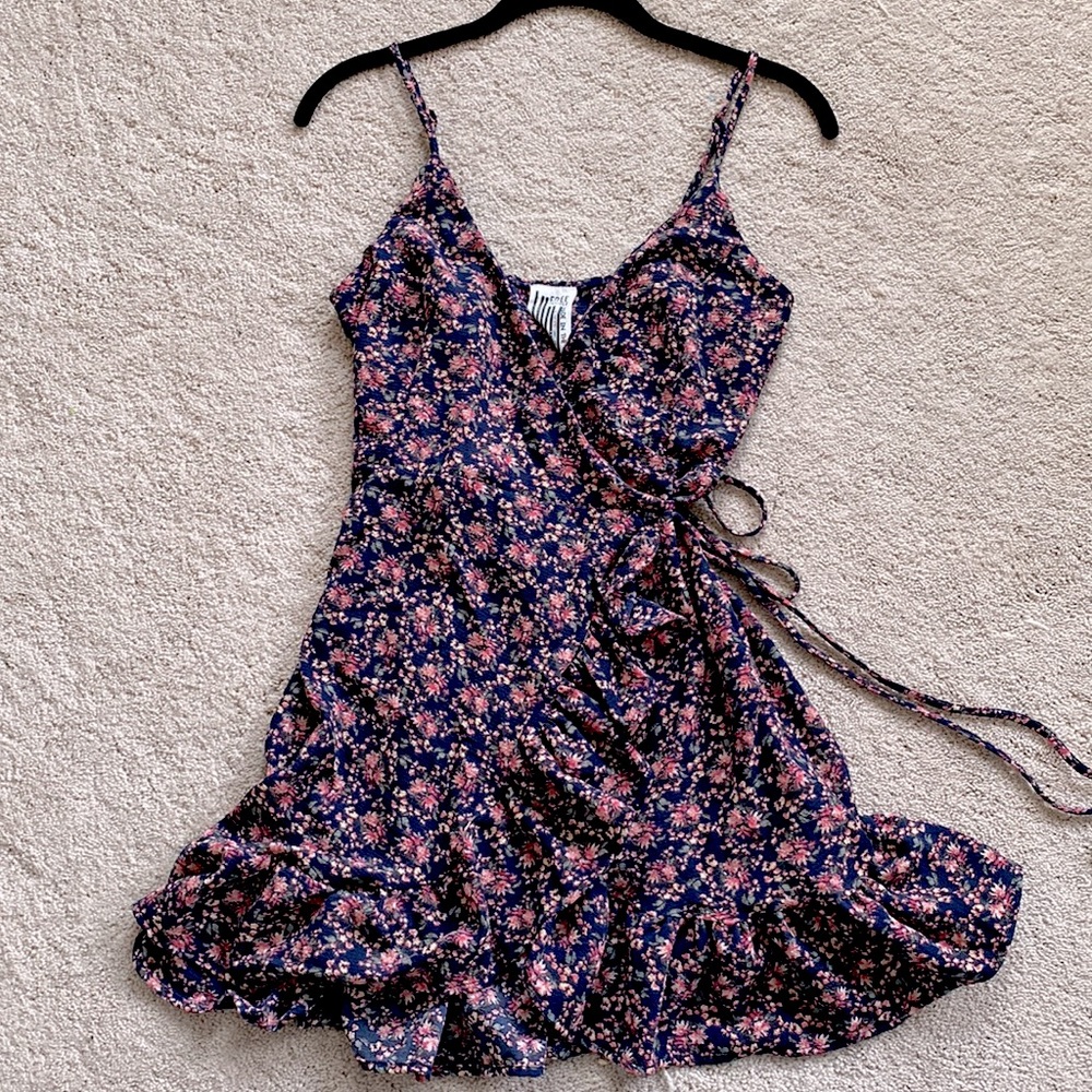 Free People Floral Wrap Mini Dress (size xs)